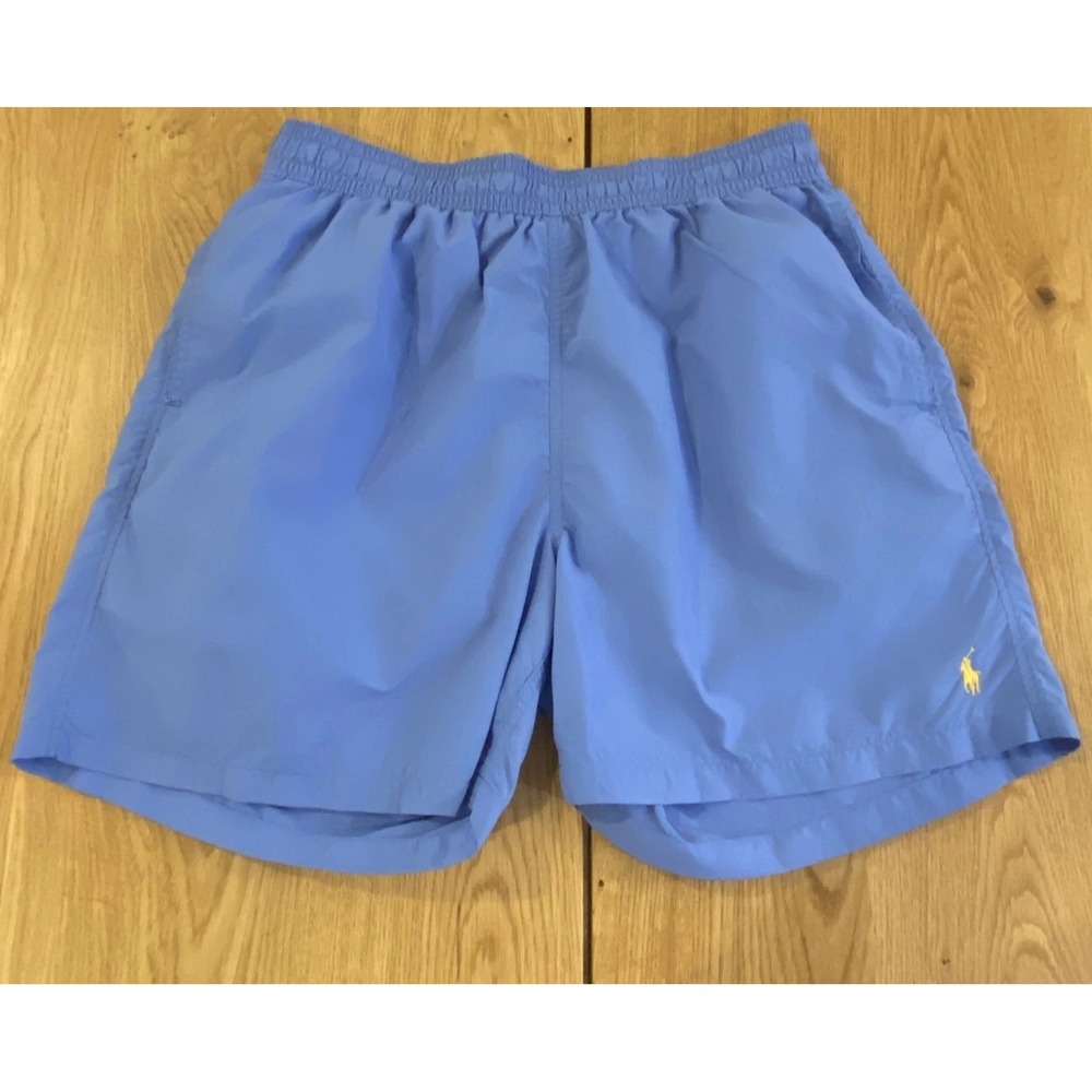 Polo Ralph Lauren VTG Traveler Solid Lined Swim Trunks Blue Beach XL‎